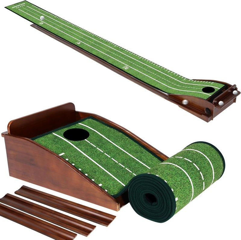 Dachenus Putting Green Indoor Mat Outdoor Golf Putting Mat with Automatic Ball Return - Ideal for Home, Office, and Outdoor Use - Image 1